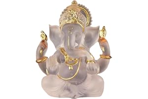 PIGPIGFLY Ganesh Buddha Statue,Indian Deity Statue,Decoration Living Room,Abstract Sculpture,Home Store Decoration,Modern Living Room Ornaments 5.5"(White)