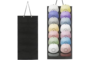SUNYOK 1pcs Organisateur de Casquette Mural Support Chapeaux de Baseball avec 14 poches Rangement Chapeau Suspendu pour Porte Armoire Entrée Porte-Casquette Pliable pour Maison Chambre