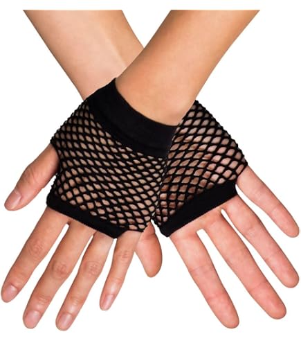 Guanti A Rete Lunghi Neon Smiffys – Giallo O Rosa, Senza Dita, Per Feste Anni 70/80