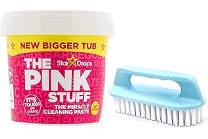 TOPEST The Pink Miracle Multi-Purpose Cleaning Paste (850 G) + Scrubbing Brush - New Bigger Tub - Non-Toxic All Purpose Stain Remover Cleaner for Kitchen, Oven, Bathroom