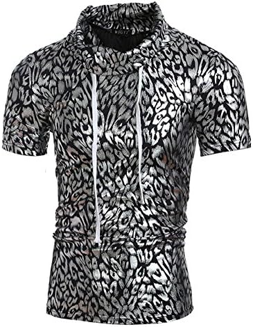 Linyuan Deft Design Men Highneck Gilding Top Tee Shirt Men Short Sleeve Slim Fit Casual T-Shirt
