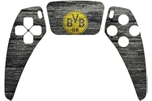 DeinDesign Skin kompatibel mit Sony Playstation 5 Controller PS5 Folie Sticker Borussia Dortmund BVB Holzoptik