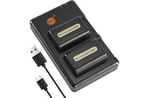 DSTE 2pcs NP-FH50 (1200mAh/7.4V) Batterie and Chargeur Compatible pour Sony DSLR-A230, DSLR-A290, DSLR-A330, DSLR-A380, DSLR-A390, DSC-HX1, DSC-HX100V, DSC-HX200V, HDR-TG5V, HDR-TG3, HDR-TG5, HDR-TG7