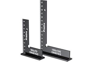 Schlosserwinkel Set, Preciva 2 Stück 90° Anschlagwinkel Zimmermannswinkel mit Messskala(cm) für Präzise Arbeiten im Metallbau und Werkstatt, Größe 100 x 70mm und 150 x 100mm