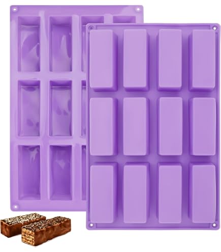 Set 2 Stampi In Silicone Per Barrette Energetiche – 8 Cavità Antiaderenti Per Cioccolato, Muesli E Brownies
