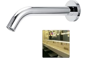 ATYHAO Robinet d'eau G1 / 2in, robinet d'eau à capteur d'induction infrarouge en acier inoxydable mural, robinet d'eau économiseur d'eau de bassin chaud et froid