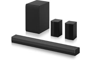 LG DS40TR - Barra de Sonido, Bluetooth, 400W, 4.1 Canales con Subwoofer, Altavoces Traseros, Dolby Digital, DTS Digital Surround, Negro