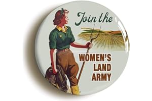 OZORATH JOIN THE WOMENS LAND ARMY WW2 FORTIES BUTTON BADGE