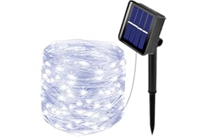 Ooklee Solar Powered String Lights,Solar Fairy Lights,10 Meters/ 33Ft 100LEDS / 8 Modes,Waterproof Copper Wire Lighting for Indoor，Outdoor，Wedding，Patio，Home，Garden Decoration
