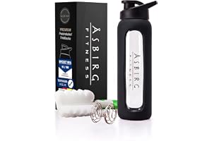Asbirg Fitness | Proteinshejkare i Glas – 700 ml Dricksflaska med Spiralboll – Smakneutral & Läckagesäker – BPA-fri –