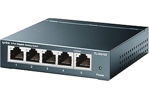 TP-Link Switch Ethernet Gigabit 5 Ports RJ45 Metallique 10/100/1000 Mbps, IGMP Snooping, Switch RJ45 idéal pour étendre Le réseau câblé pour Les Bureaux à Domicile, TL-SG105