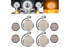 NHHEO yifengshun 1156 48LED Moto Avant Et ArrièRe Clignotant 5cm Avec Lentille FuméE Super Lumineux Et éTanche Ambre LED Kit De Clignotants Pour Harley Touring Sportster Softail Dyna Feu Arrier 4Pcs