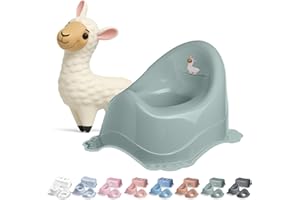 DOCARI Baby Töpfchen für Kinder ab 1 Jahr bis 3 Jahre Lama grün - Ergonomische Kindertoilette: kinderfreundlich, leicht & tragbar - Kinder Töpfchen Toilettentrainer - Abhaltetöpfchen Baby