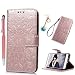 Produktbild J5 2016 Hülle, Galaxy J5 PU Leder Flip Wallet Cover in Book Style Stand Case Card Slot Leder Tasche Case Karteneinschub und Magnetverschluß Kratzfestes und Schmutzunempfindliches in Rose Gold Sonnenblume für Samsung Galaxy J5 2016 + Stylus Stift +Staubstecker