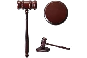 HELWEET Set di Martello D'asta in Legno, Martello Dell'asta, martello da Giudice, Strumenti di Legno di Corte, per Avvocato, Giudice, Asta Vendita Riunioni, Aziende