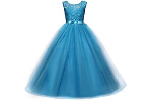 LIVE IT STYLE IT Girls Ball Gown Dress Wedding Princess Bridesmaid Party Prom Birthday for Kids 5-13 Years Old