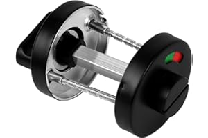 FUNNYTEK Bathroom Toilet Door Turn and Release Indicator Lock, Stainless Steel Privacy Indicator Door Lock for Toilet Restroom Bathroom Black