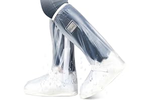 LURNODY M/L/XL/2XL with Clasps, Rain Covers Shoes Double Layer Protection, Waterproof Shoe Covers, Rain Cover Shoes That Are Not Easy to Fall Off (White, Black)