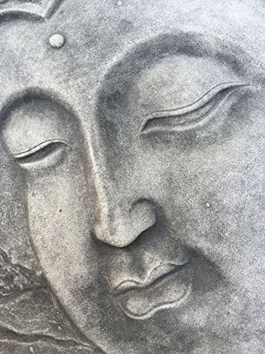 Wandbild Wandrelief Steinplatte Buddha Kopf Garten Deko Feng Shui Yoga 39×39 cm - 8