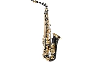 bE Altsaxphon,KOCAN Eb-Altsaxophon,Messing,lackiertes Gold,E-Saxophon,Tonart 82Z,Holzblasinstrument,mit Reinigungsbürste,Tuch,Handschuhe,Riemen,gepolstertes Etui