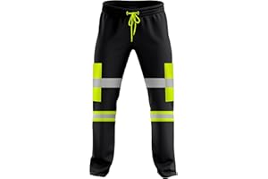 MYMIXTRENDZ Mens Hi Vis High Visibility Two Tone Jogging Trousers Bottoms Reflective Tape Cuffed Workwear Joggers
