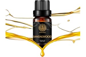 APHROSMILE Olejki zapachowe aromaterapii, 100% czyste olejki zapachowe z drzewa sandałowego do dyfuzora, nawilżacza, masażu, aromaterapii, pielęgnacji skóry i włosów, olejki eteryczne do aromaterapii z drewna sandałowego 0,33 uncji - 10 ml