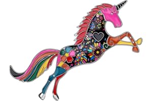 WEVENI Emaille Einhorn Brosche Pin Pferde Schmuck Geschenke Anzug Kleid Schal Zubehör Für Frauen Damen Schwester Mädchen
