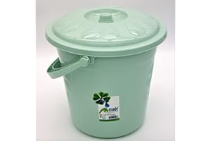 EASY SHOPPING Colour Plastic 20L Bucket with Lid Plus Carry Handle Storage Container Bin Caddy (Sky Blue)