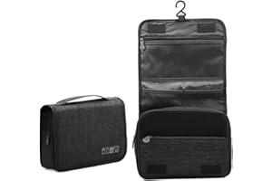 BANSGA Maquillaje Organizador/Bolso cosmético/hogar Almacenamiento Paquete/baño con Colgantes Vacaciones con el Gancho Colgante(Black)