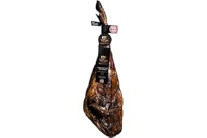7 BELLOTAS Jambon 100% Ibérique | Fabriqué à partir de Porcs Ibériques Nourris aux glands et Processus de Curation Naturelle | Jamon Pata Negra Iberico Bellota | 48 Mois | Avec os + 7,0 Kg.