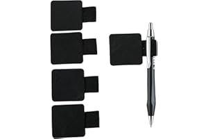 SYQZMYA 5 Stück Stiftschlaufe Selbstklebend, Stiftschlaufe Schwarz, Pen Holder mit Gummiband Stifthalter Selbstklebend, Eingabestift Klappe Zubehör, für Tagebuch, Notebook, Kalender Pencil Halter Hülle