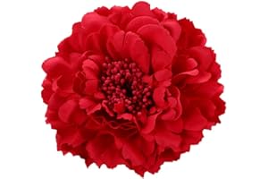 ZUMUII Butterme Mujeres Chicas Peony Flower Hair Clip Horquilla Adorno para El Pelo para La Fiesta de Bodas En La Playa(Rojo)