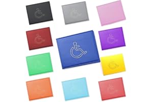 ONE BEST DEAL OBD PU Leather Disabled Badge Holder Wallet Compact Blue Badge Holder for Disabled Drivers Hologram Safe Parking Permit Protector Handicap Disability Card Wallet