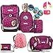 Produktbild Ergobag Cubo NachtschwärmBär Schulrucksack-Set 5tlg + Sporttasche + Brustbeutel + Regenhaube Pink + Sicherheitsset Pink