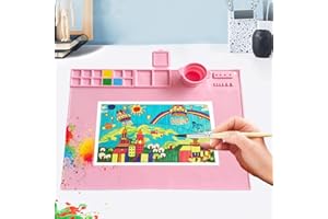 ADERTOS Tapete de Silicona para Pintura 50 * 40cm, Alfombrilla Antiadherente Plegable para Manualidades, Crafting y Acuarela