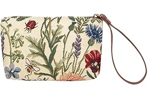 Signare Tapestry Small Wristlet Clutch Bag for Women, Ladies Wristlet Purses with Wrist Strap & Zip Closure