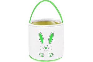Leesgel Cestini Pasquali per Uovo di Pasqua, Borsa Coniglietto Pasquale per la Caccia alle Uova Pasqua per Bambini, Cesto Pasquale Per Decorazioni Pasquali Sacchetto Regalo Caramelle Regali - Verde