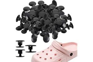 HDGSAFD Set di 30 Rivetti per Scarpe, Fibbie Rimovibili, Base per Fiori, Decorazioni Nascoste, Chiusure per Fiori, Nero