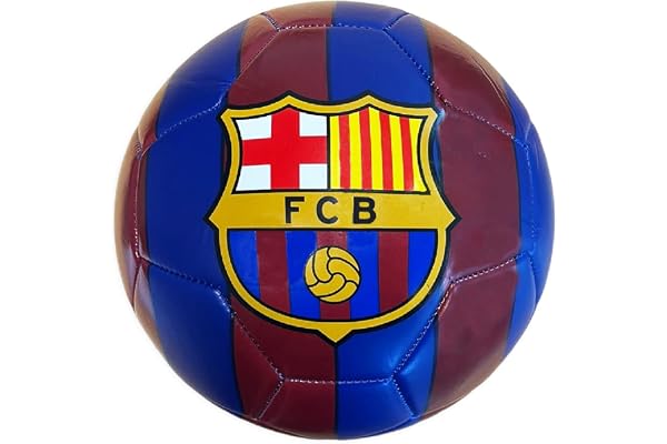 Ballon de football Barcelona officiel Ballon de football Blaugrana. Modèle 2023 2024. Taille pour adultes et enfants (taille 5 - Grande)