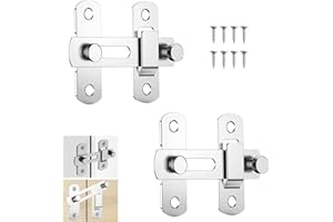 EMHTHME 2 Pcs Chiavistello per Cancello in Acciaio Inox Serrature, Chiavistello Scorrevole, Porte di Sicurezza Serratura, con Viti, per Porta del Fienile Vetrine Garage e Porte Per Animali Domestici