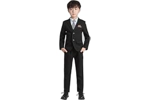 Happy Cherry Costume Enfant Garçon Mariage 4 pcs Veste+Gilet+Cravate+Pantalons Combinaison Garçon Mariage Cérémonie Costume Garcon d'honneur 3-10 Ans