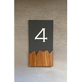 Wooden Serisi Dikey Kendinden Yapışkanlı Kapı Numarası -4