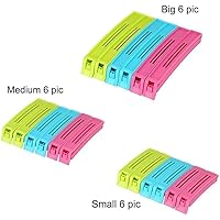 Generic Plastic Bag Sealing Clips, 18-Pieces, Multicolor