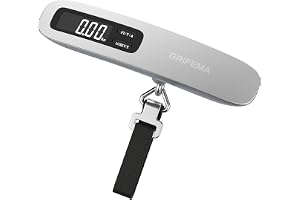 GRIFEMA GA2006 Cyfrowa waga bagażowa, 50 kg, dokładność 50 g, wyświetlacz | Podświetlany wyświetlacz LCD z funkcją TARA, lekki w podróży