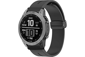 LanQii Silikonowa bransoletka QuickFit 22 mm, kompatybilna z Garmin Fenix 7 Pro Solar / Approach S70 47 mm / Instinct 2 Solar, sportowa bransoletka zastępcza, zapięcie magnetyczne, pasek do zegarka