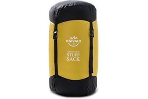 OMVMO Sleeping Bag Stuff Sack, 11L/18L/30L/45L/52L Water-Resistant Compression Sack,Anti-Tear Ultra Light Nylon Storage Bag，Black/Yellow/Orange/Dark Blue/Dark Green/Sky Blue