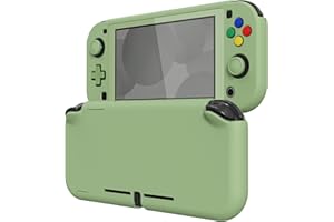 eXtremeRate PlayVital Matcha Green Protective Grip Case for Nintendo Switch Lite, Hard Cover Protector for Nintendo Switch Lite - Screen Protector & Thumb Grips & Buttons Caps Stickers Included
