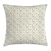 Produktbild JIEKEIO Garden Throw Pillow Cushion Cover, Different Cute Flower Motifs Doodle Spring Season Blooms and Dots Pattern, Decorative Square Accent Pillow Case, 18 X 18 inches, Green Pink Pale Green