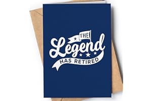 GREETING CARDS FOR EVERYONE Biglietto Pensione Uomo, Donna Divertente - Biglietto di Pensionamento Simpatico - Regalo Auguri Pensione per Mamma, Maestra, Collega, Lui, Lei - The Legend Has Retired - NUM 92