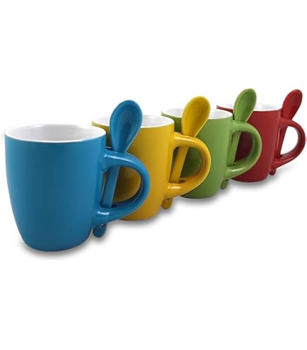 Set 3 Tazzine Da Caff&egrave; Apulia Con Cucchiaino - Ceramica Colorata Motivo Spirale, Lavabile In Lavastoviglie, 90 Ml